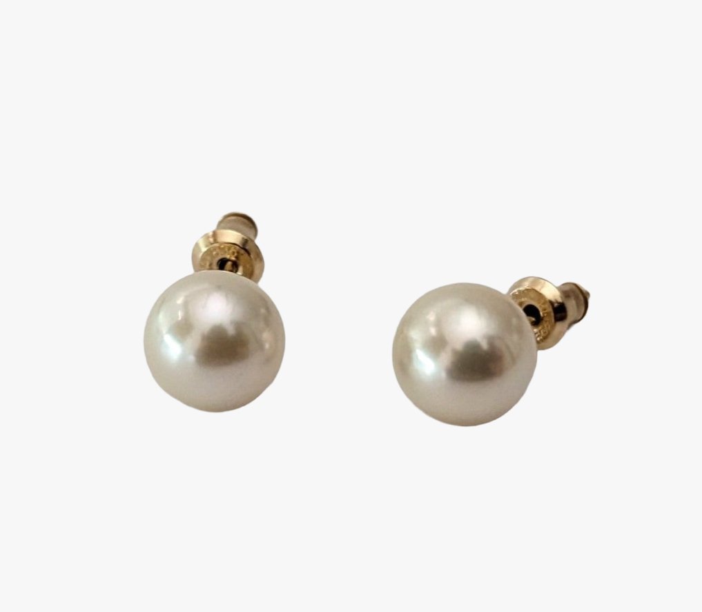 8.0-8.5mm Cream White Akoya Pearl Stud Earrings