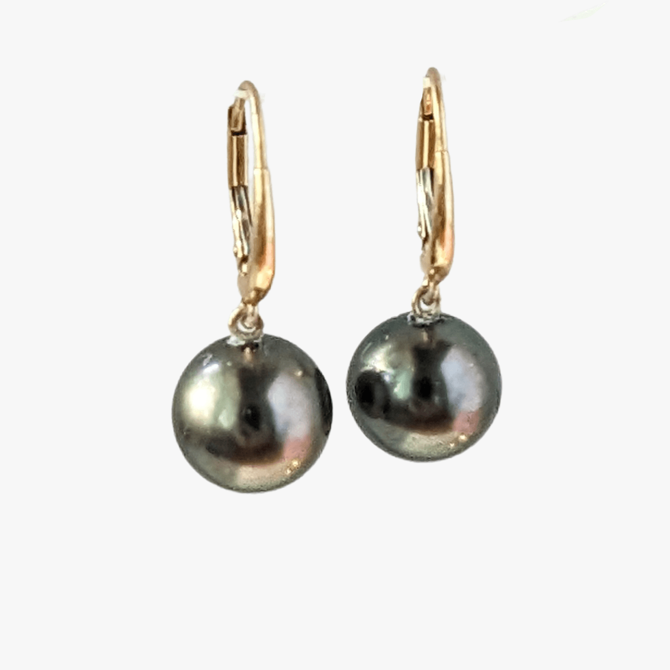 10-11mm Tahitian Pearl Dangle Lever-Back Earrings