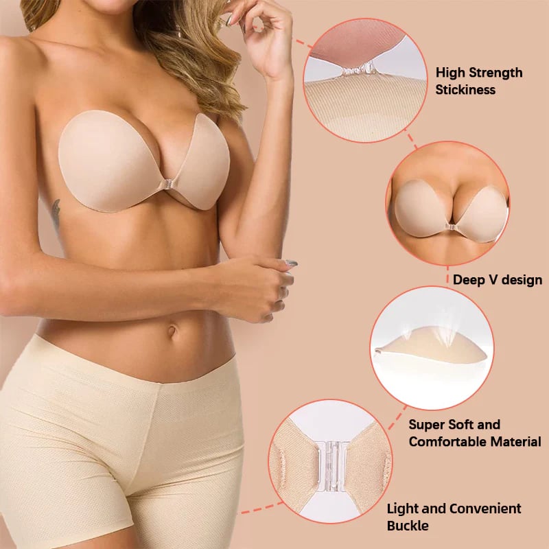 Adhesive Bra Backless Strapless Reusable Sticky Invisible Push Up Bra For Women-BUY 1 GET 1 Free
