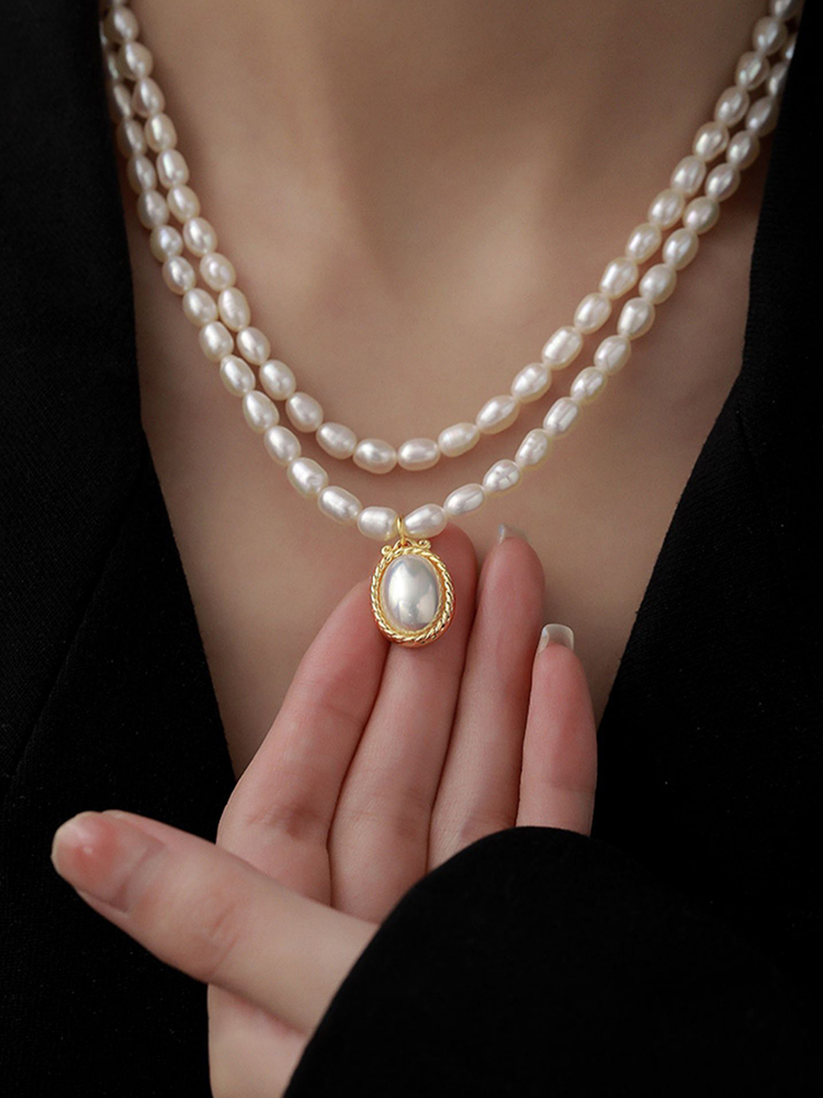 20S GATSBY LAYERED AKOYA PEARL PENDANT NECKLACE