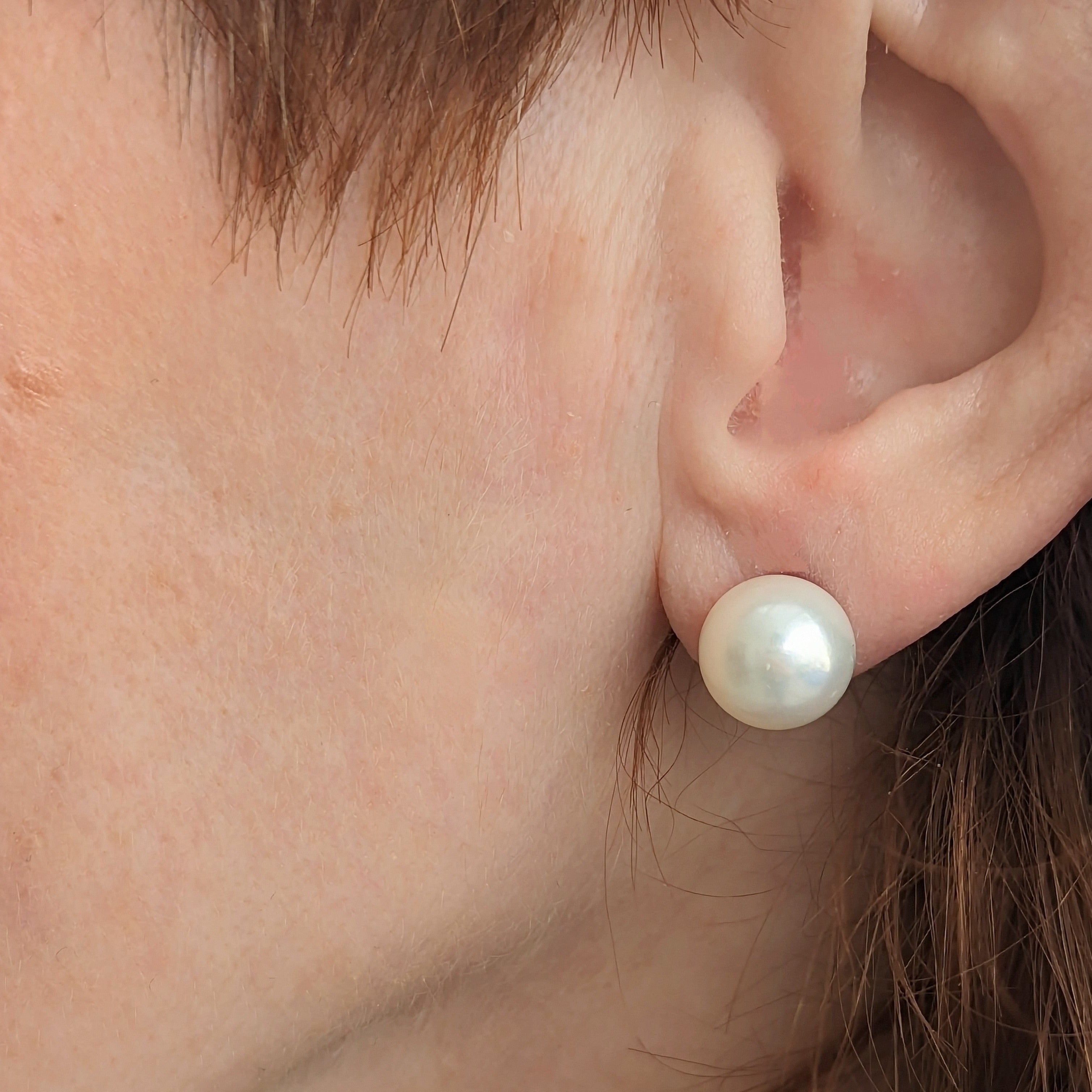 10-11mm White South Sea Pearl Stud Earrings
