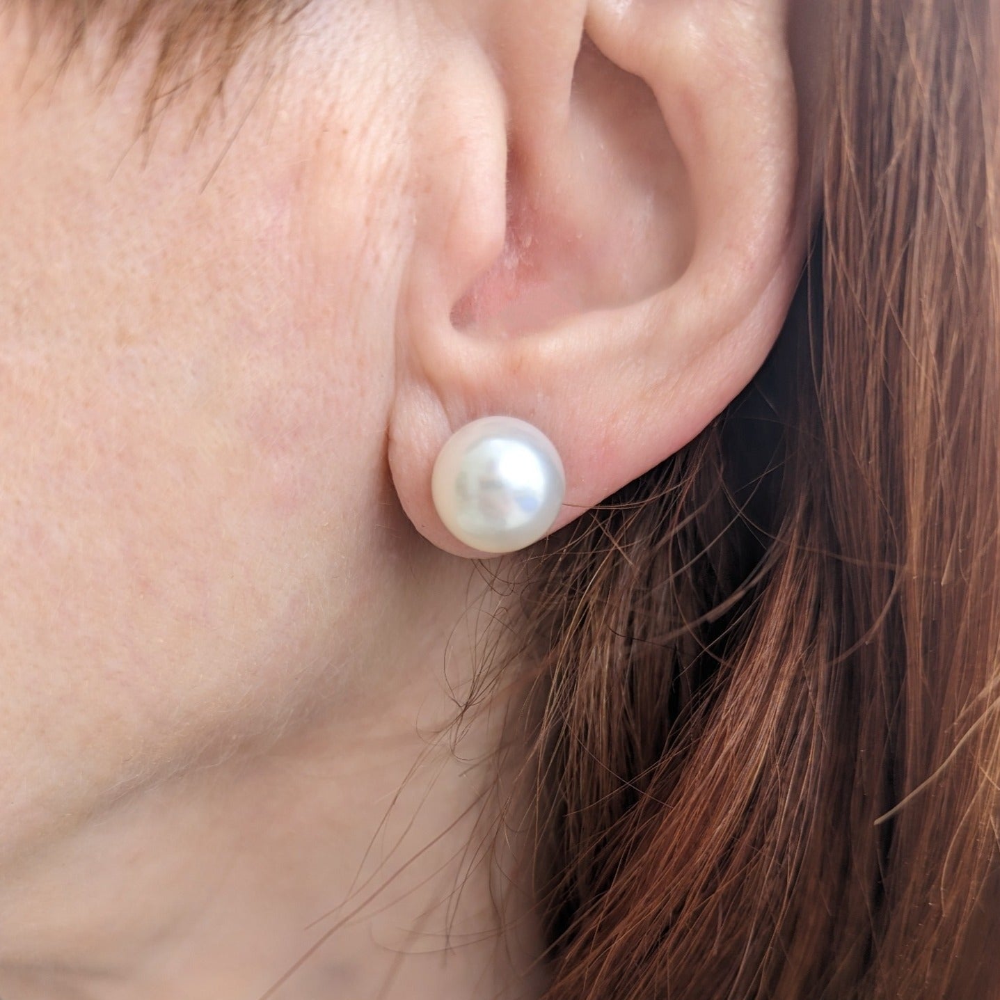 10-11mm White South Sea Pearl Stud Earrings