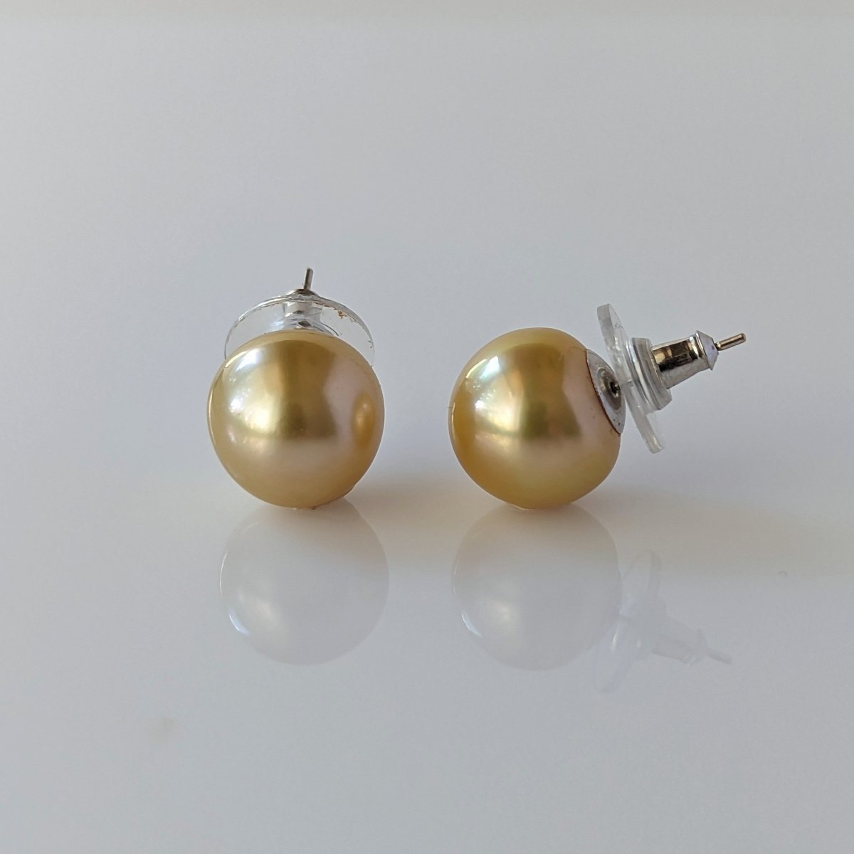 11-12mm Golden South Sea Pearl Stud Earrings