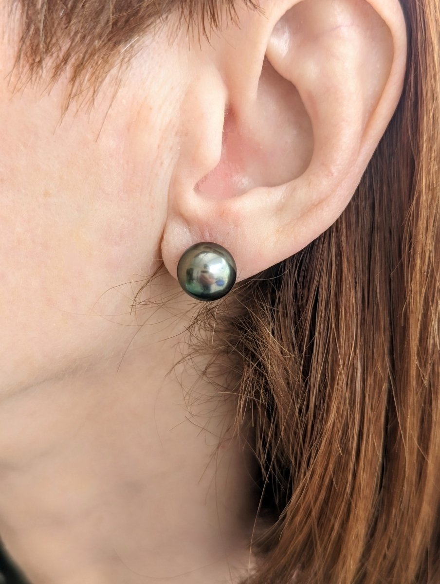 10-11mm Tahitian Pearl Stud Earrings