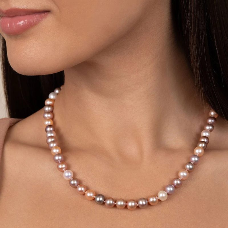 18 Inch Multicolor AAA Pearl Necklace
