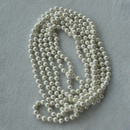 White 63" Length Freshwater Pearl Necklace