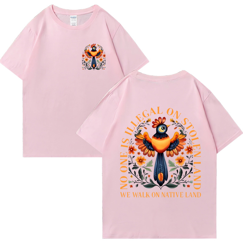 NO ONE IS ILLEGAL ON STOLEN LAND. WE WALK ON NATIVE LAND - Two sides