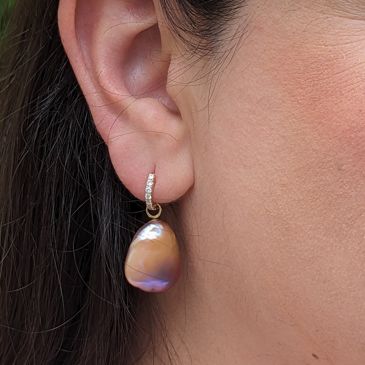 17-18mm Freshwater Pearl Convertible Huggee Earrings