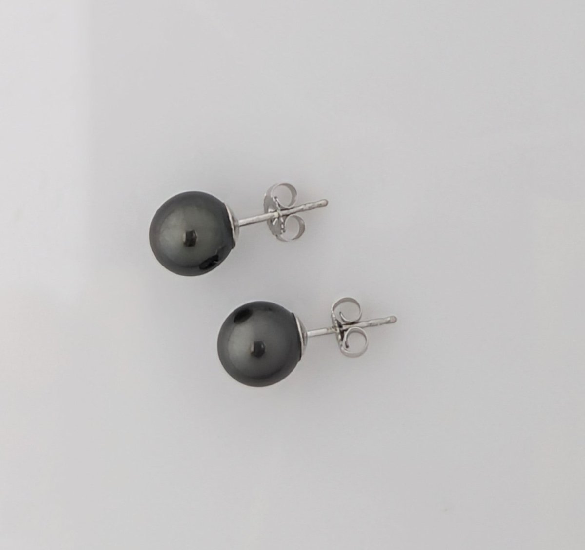 8-9mm DARK Tahitian Pearl Stud Earrings