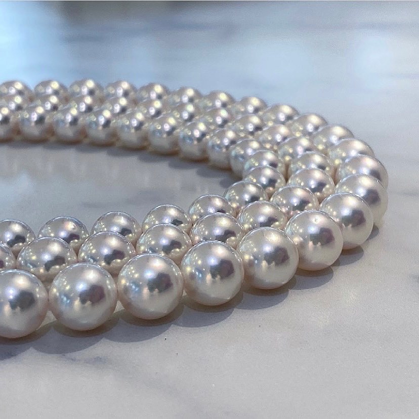 Flower pearl necklace set 8.0-9.0mm -HIGH Quality plus-