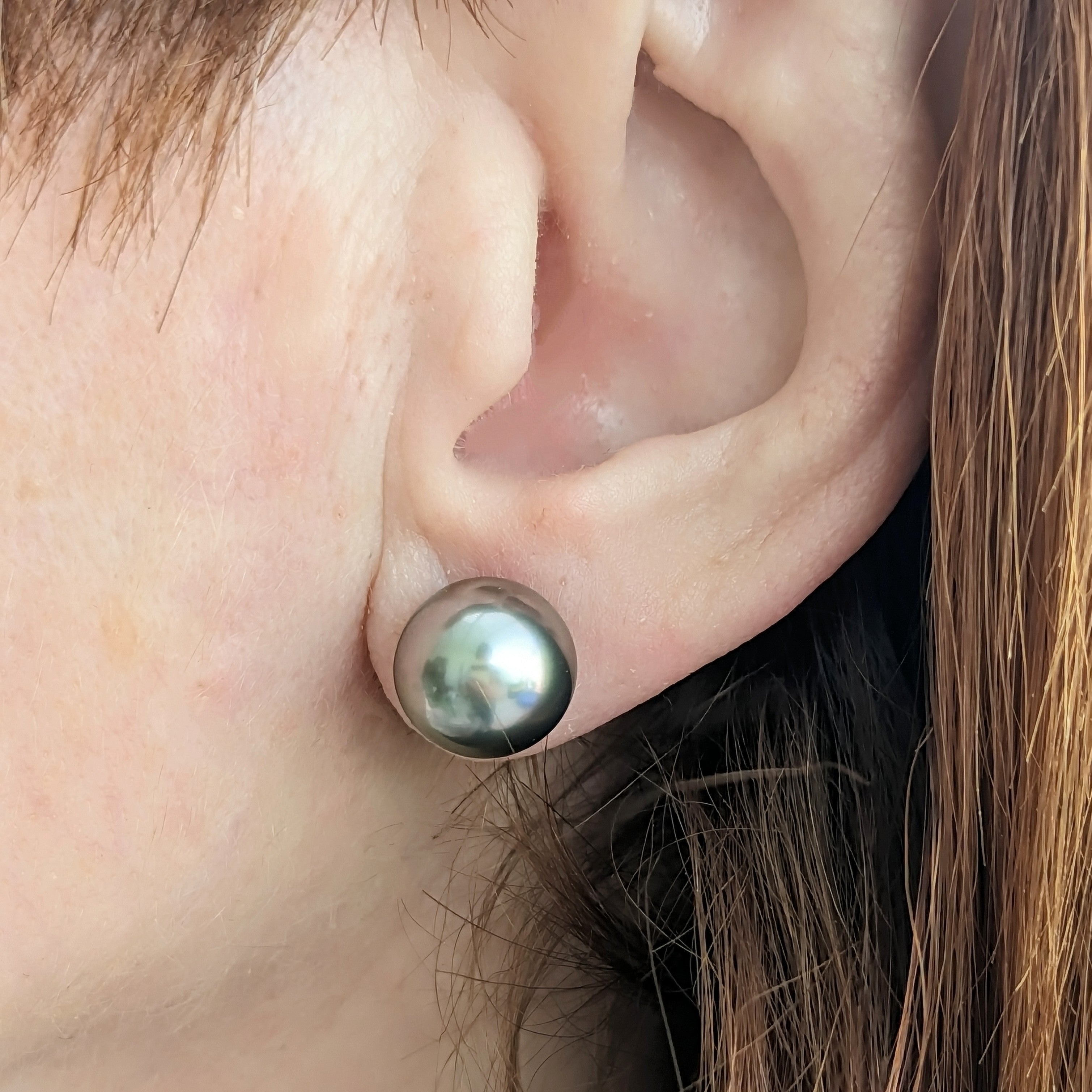 11-12mm Tahitian Pearl Stud Earrings