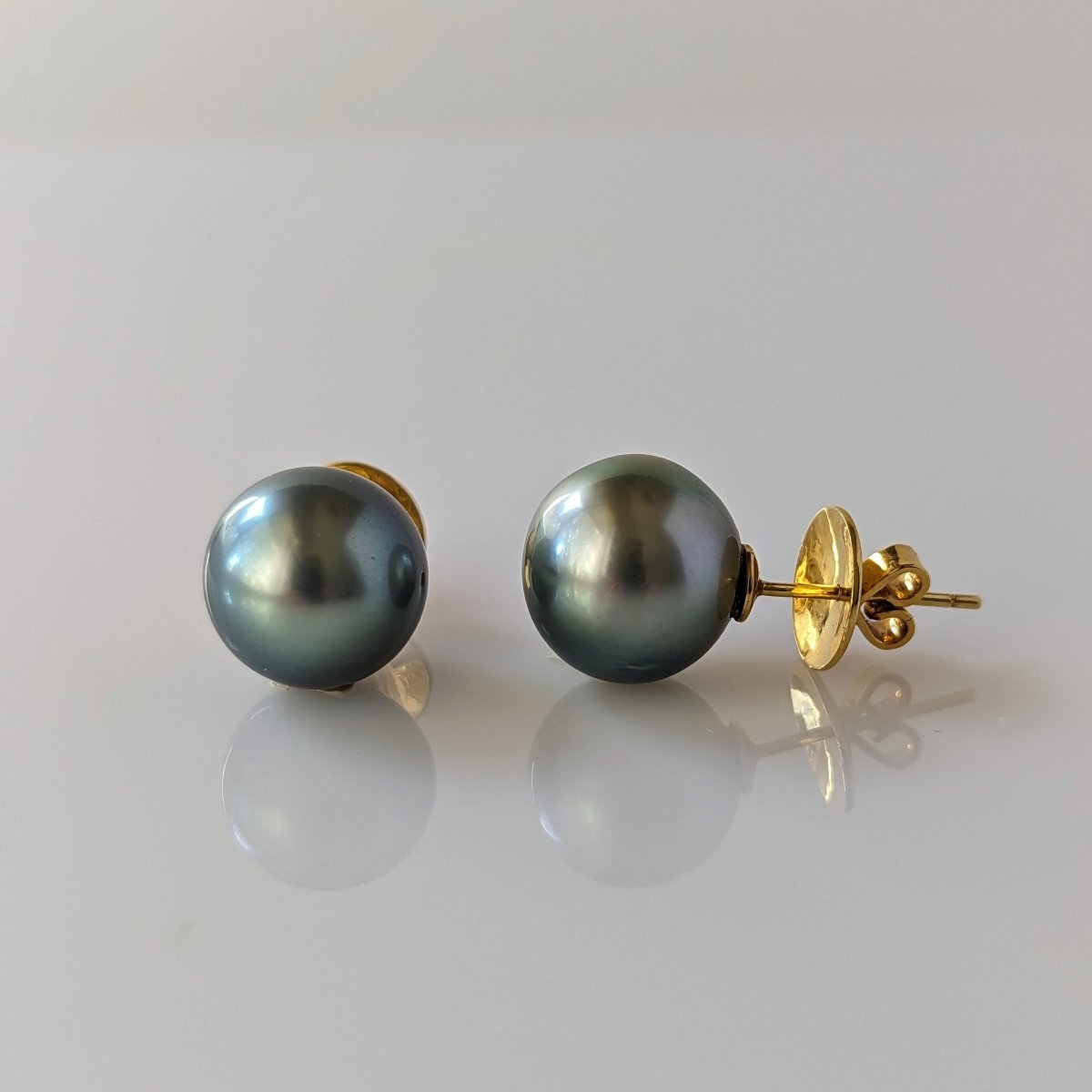 13-14mm Tahitian Pearl Stud Earrings
