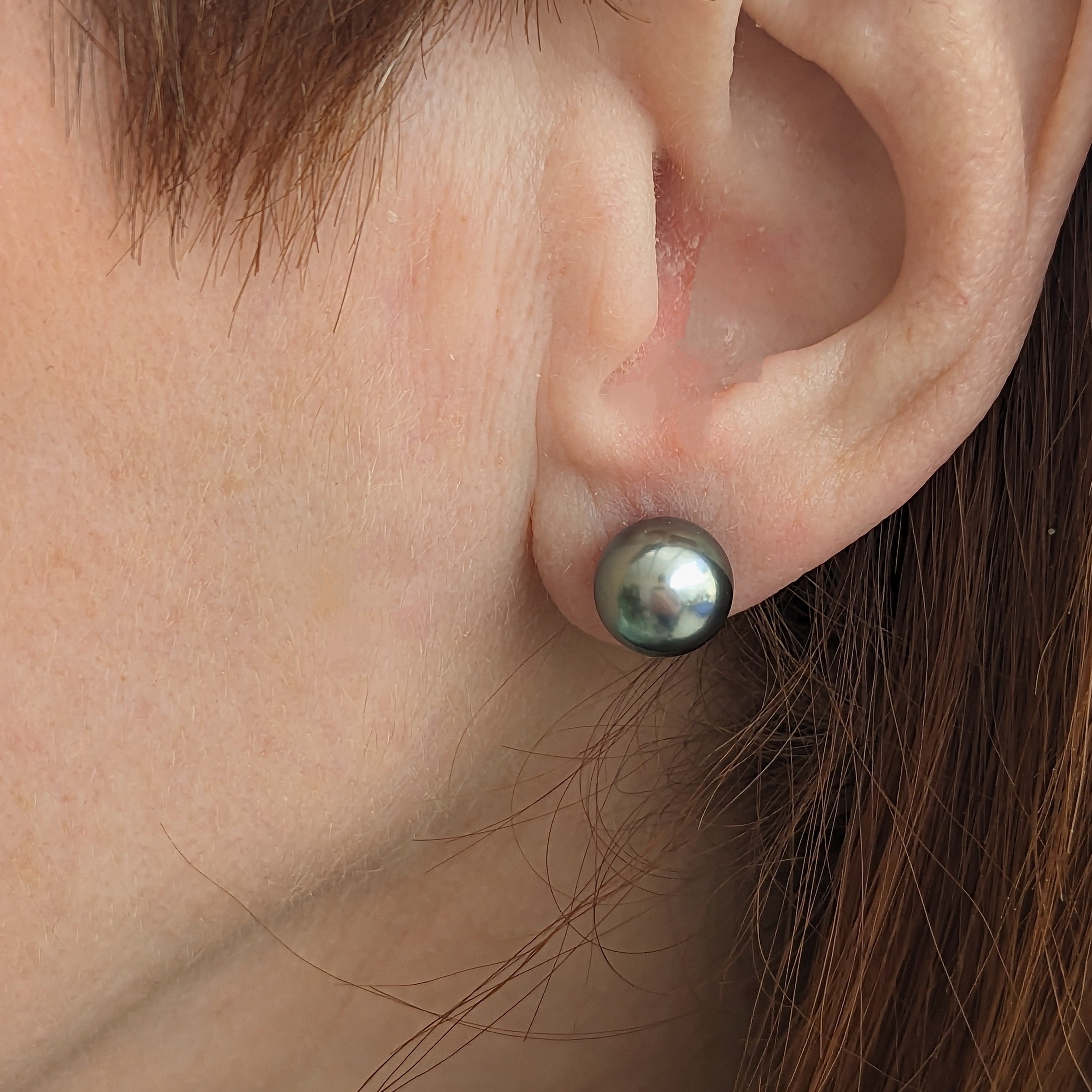 10-11mm Tahitian Pearl Stud Earrings