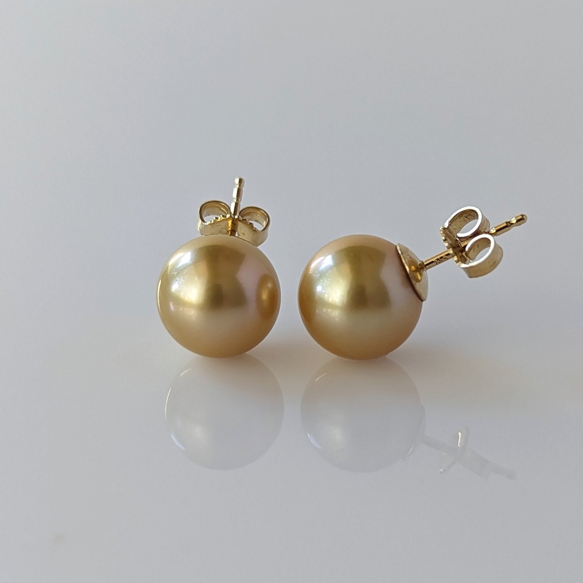 10-11mm Golden South Sea Pearl Stud Earrings