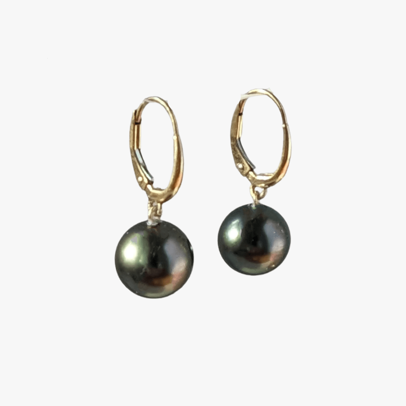 10-11mm Tahitian Pearl Dangle Lever-Back Earrings