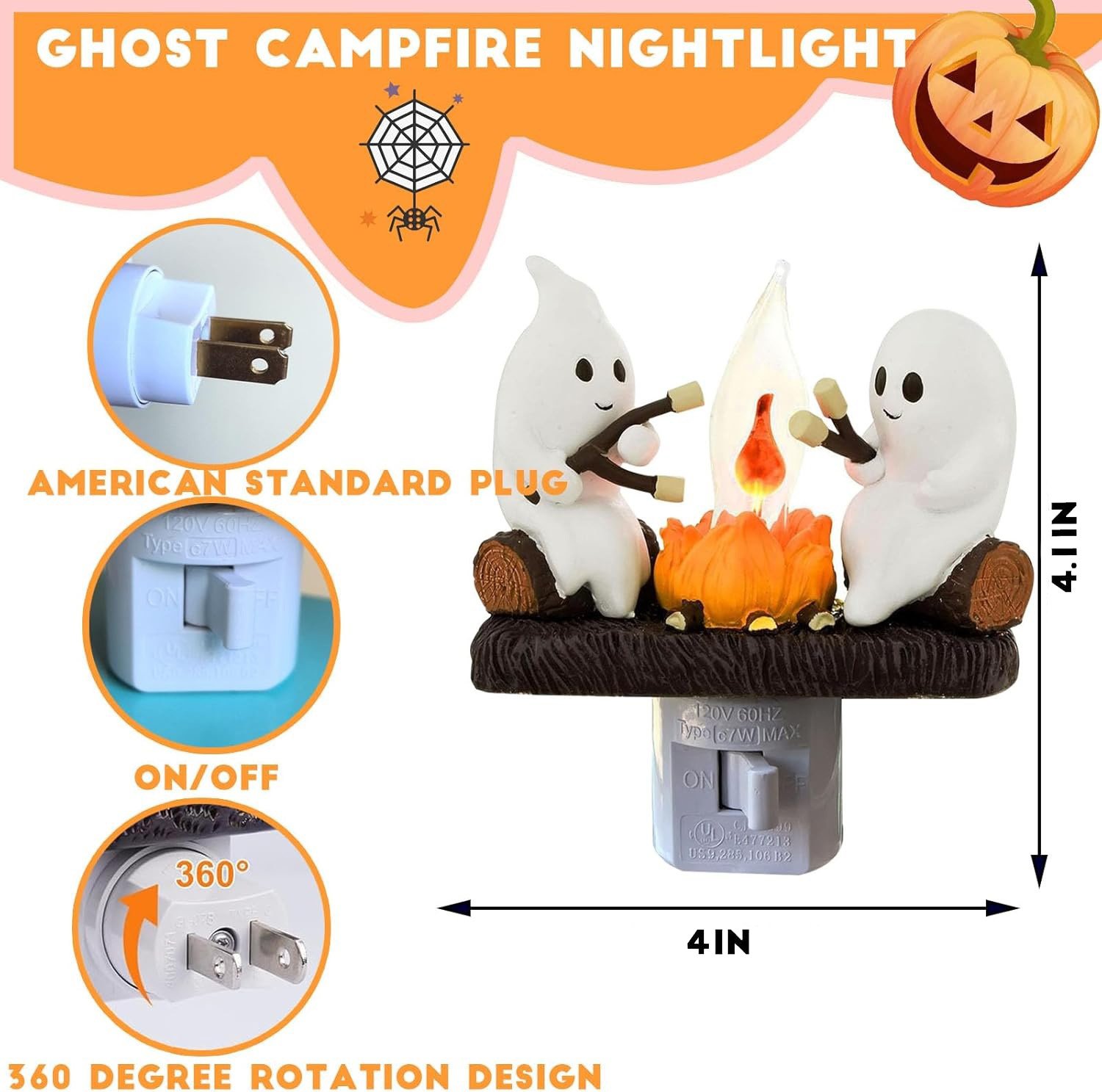 🔥Hot Sale 49% OFF - Bonfire Flame Halloween Night Light