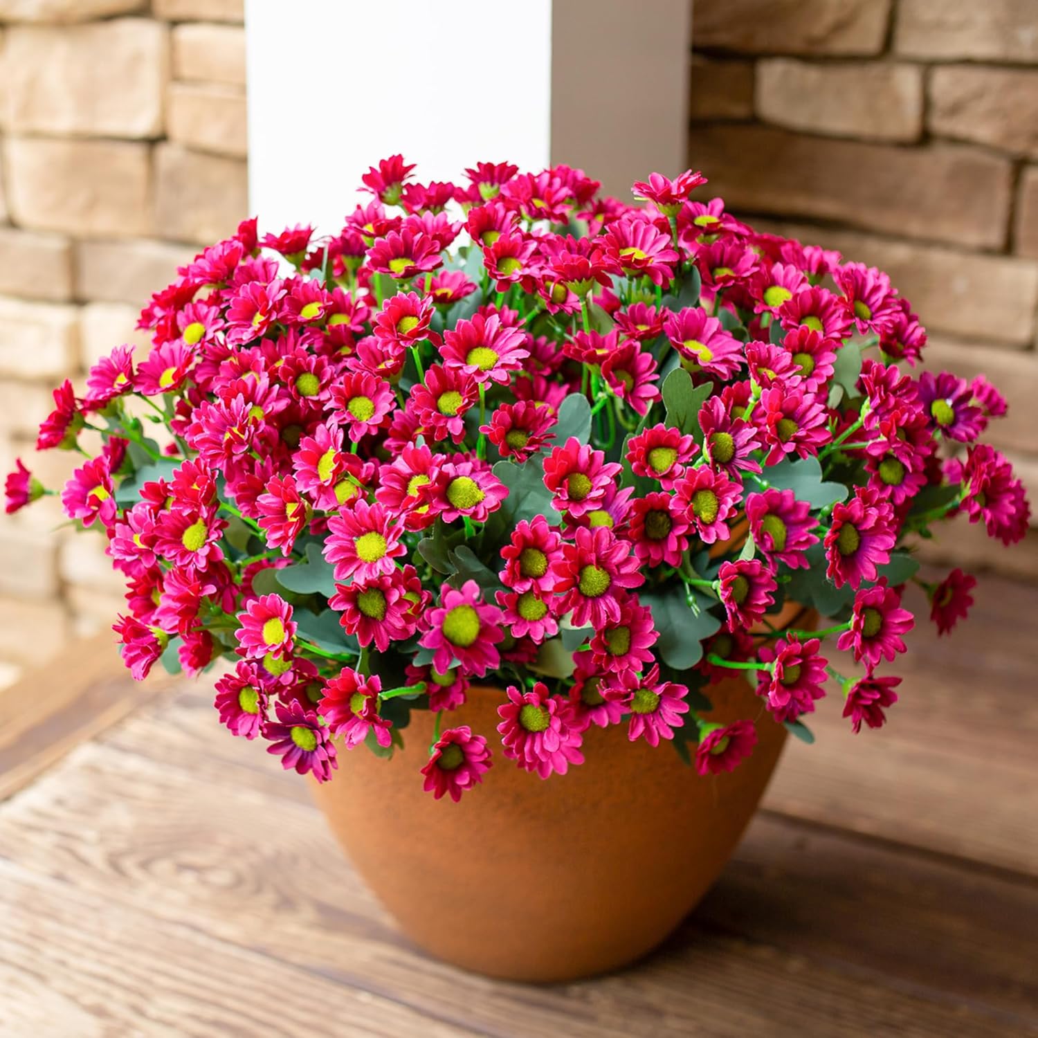 Artificial Faux Sunflowers Flowers Plants for Fall Outdoor Indoor Decoration 5 Bundles