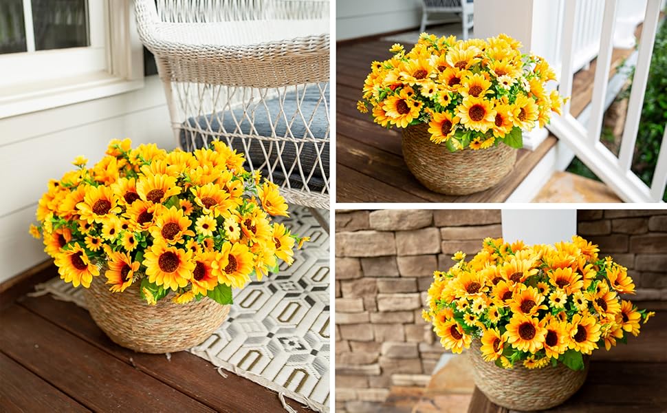 faux sunflowers