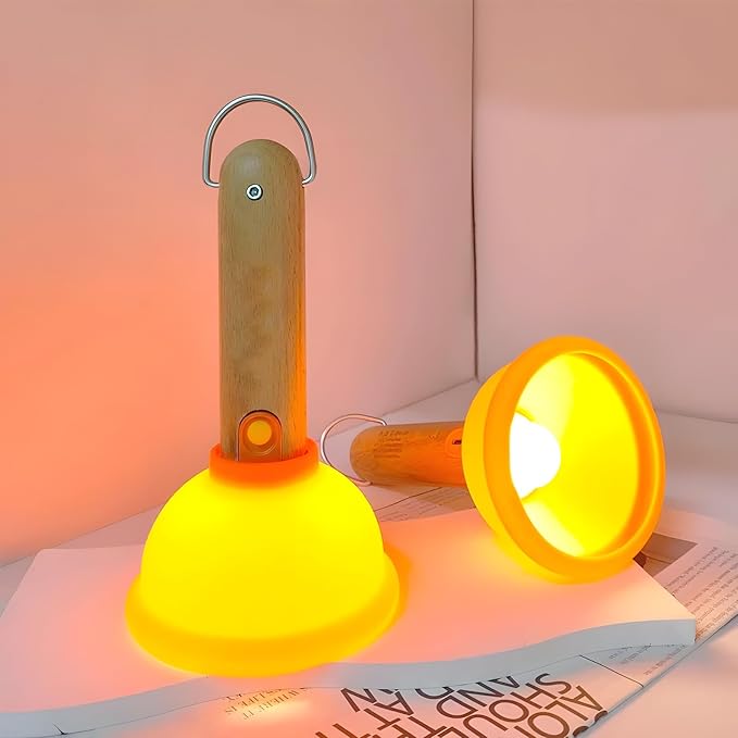 Last Day 49% OFF🎁Toilet Suction Night Light - Creative LED USB Charging Plunger Portable Flashlight