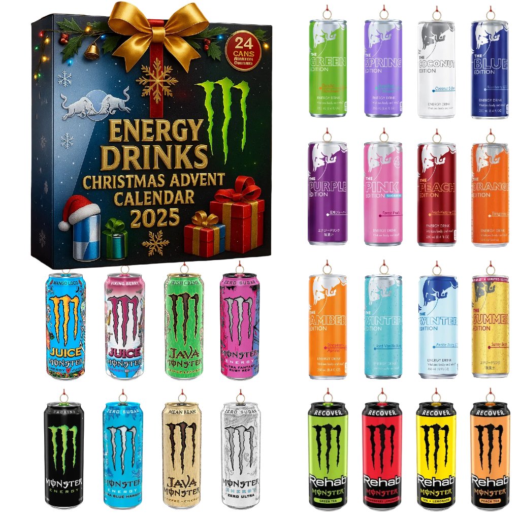 Energy Drink Can Advent Calendar 2025 — 24 Days of Festive Collectibles!