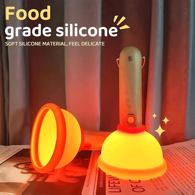 Last Day 49% OFF🎁Toilet Suction Night Light - Creative LED USB Charging Plunger Portable Flashlight