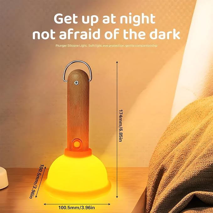 Last Day 49% OFF🎁Toilet Suction Night Light - Creative LED USB Charging Plunger Portable Flashlight