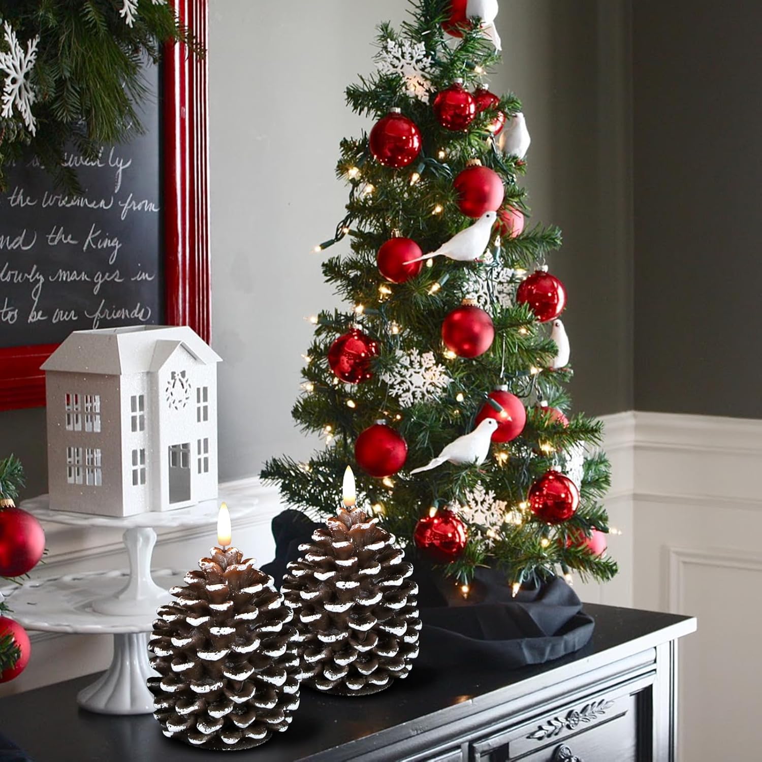 🎅2025 Christmas Promos 49% Off🔥Flameless Pinecone Candles Battery Operated