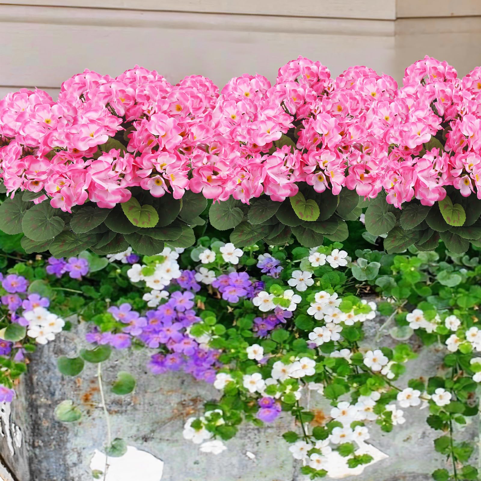 🔥$9.99 Hot Sale Today Only🌺 UV Resistant Lifelike Artificial Geraniums Flowers