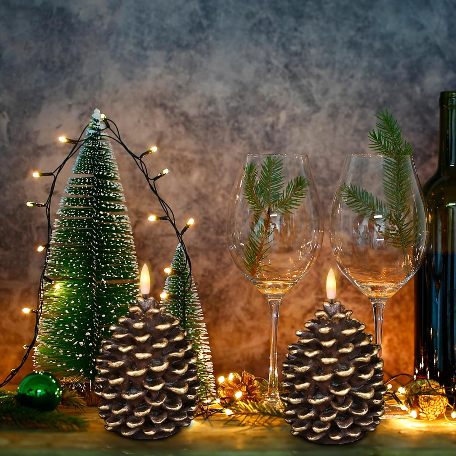 🎅2025 Christmas Promos 49% Off🔥Flameless Pinecone Candles Battery Operated