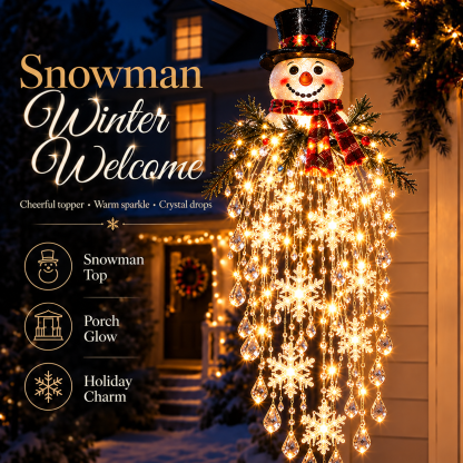 🔥Crystal Cascade Christmas Light™ – Hanging Snowflake & Crystal LED Porch Décor ✨❄️