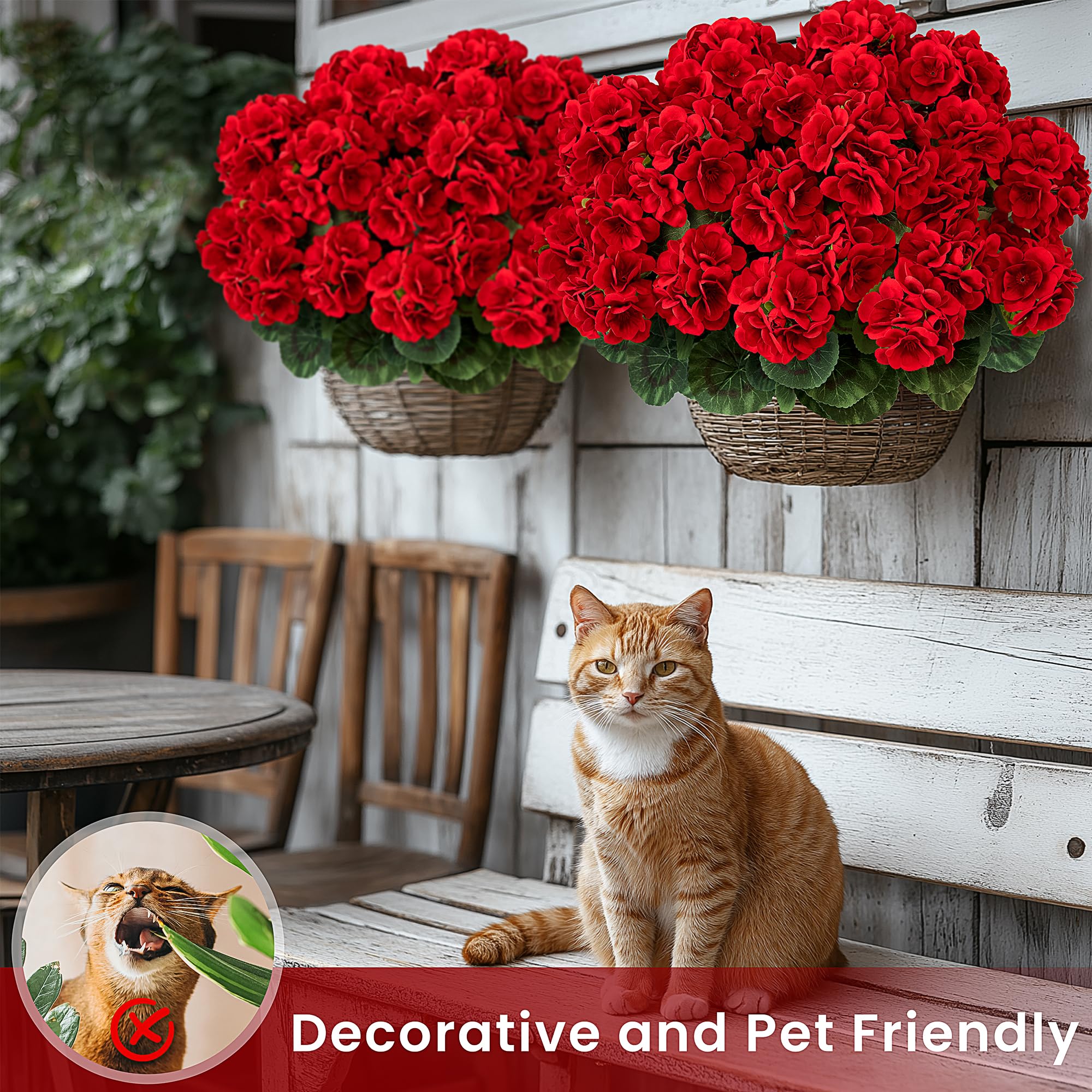 🔥$9.99 Hot Sale Today Only🌺 UV Resistant Lifelike Artificial Geraniums Flowers