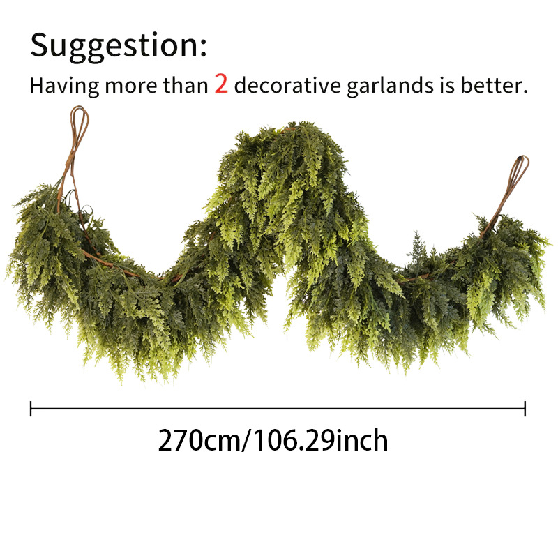 🎄Lush Artificial Cedar Garlands – Real Touch Winter Greenery