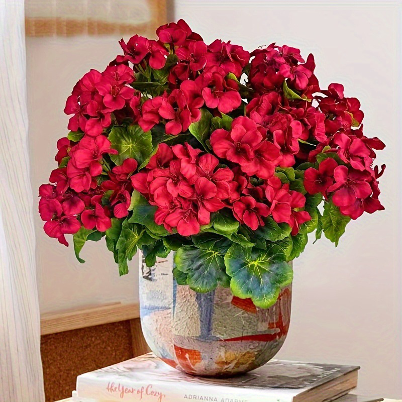 🔥$9.99 Hot Sale Today Only🌺 UV Resistant Lifelike Artificial Geraniums Flowers