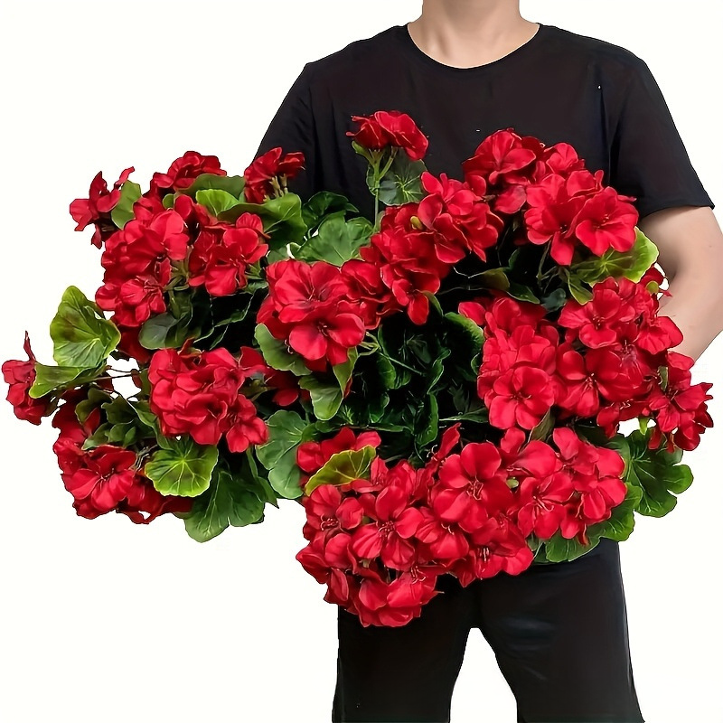 🔥$9.99 Hot Sale Today Only🌺 UV Resistant Lifelike Artificial Geraniums Flowers