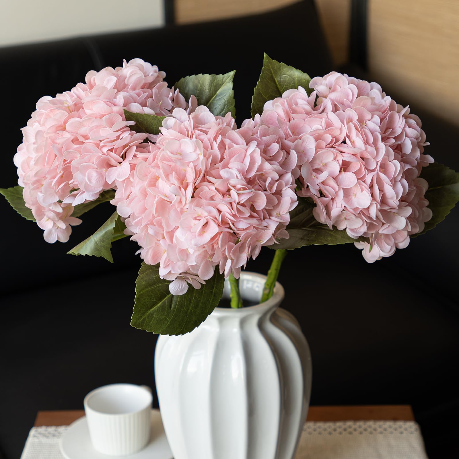 22 inch Lifelike Artificial Hydrangeas - UV resistant, Waterproof,Windproof