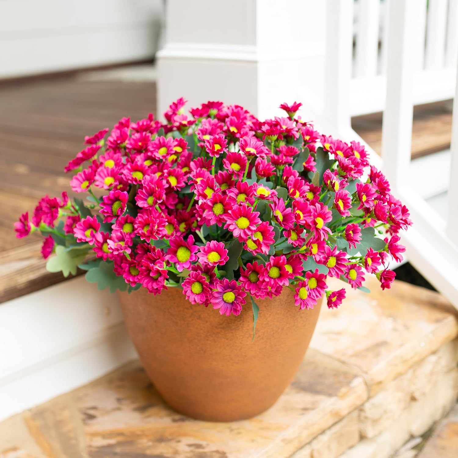 Artificial Faux Sunflowers Flowers Plants for Fall Outdoor Indoor Decoration 5 Bundles