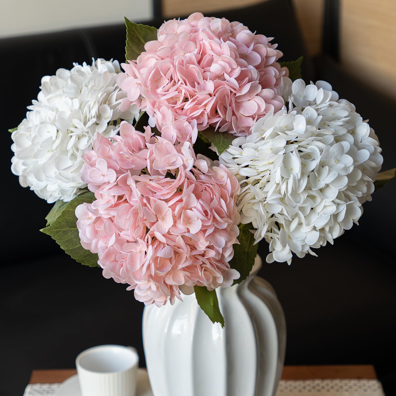22 inch Lifelike Artificial Hydrangeas - UV resistant, Waterproof,Windproof