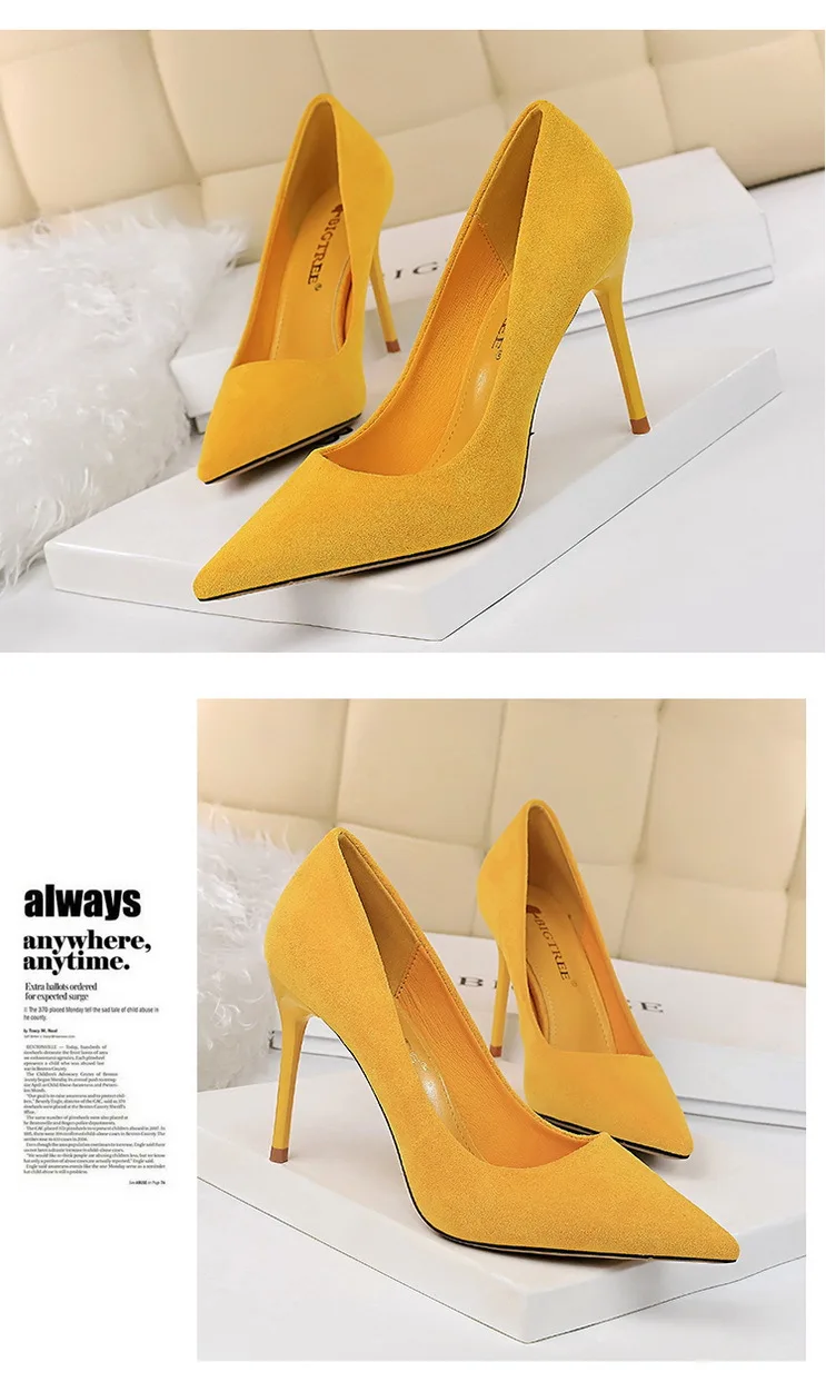 Shoes Suede Woman Pumps New High Heels For Women Office Shoes Fashion Stiletto Heels Women Basic Pump Plus Size 42 43