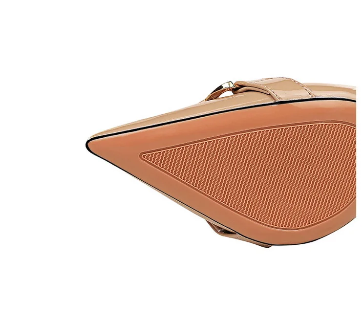 Shoes Fashion Women Pumps Patent Leather High Heels Metal Belt Buckle High Quality Pumps Women Party Shoes Stiletto