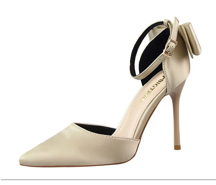 Shoes Bow Woman Pumps Silk High Heels Women Shoes Stiletto Red Wedding Shoes Women Heels Women Sandals 8cm and 10cm