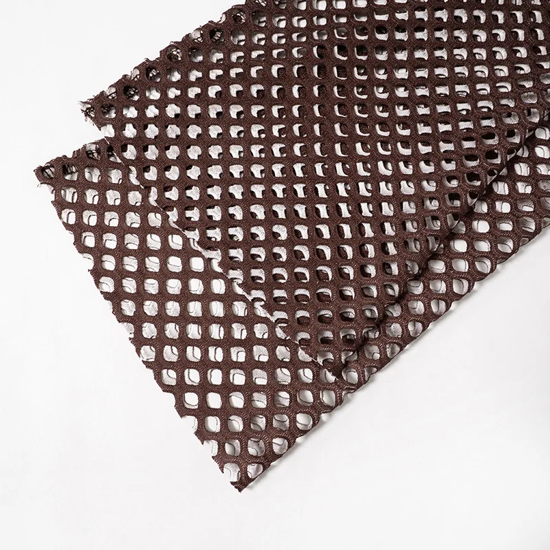 See Through Y2k Top Long Sleeve T Shirts For Women Clothing Mesh Patchwork Roupas Femininas Estilosas Slim Brown Ropa De Mujer