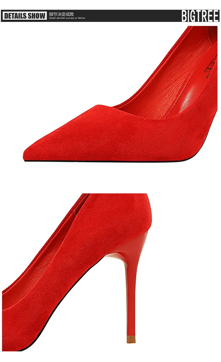 Shoes Suede Woman Pumps New High Heels For Women Office Shoes Fashion Stiletto Heels Women Basic Pump Plus Size 42 43