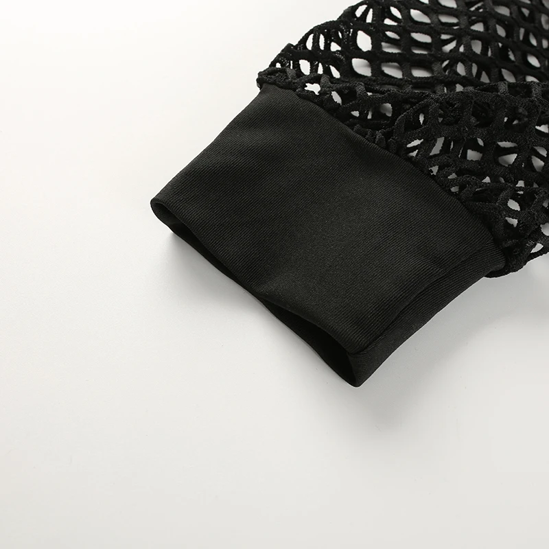 Summer Mesh Sexy T Shirt Women Hollow Out Smocked Crop Tops Long Sleeve Hoodies Tees Shirt Fishnet T-shirt Ladies 16 Summer Mesh Sexy T Shirt Women Hollow Out Smocked Crop Tops Long Sleeve Hoodies Tees Shirt Fishnet T-shirt Ladies