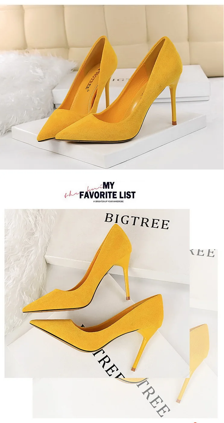 Shoes Suede Woman Pumps New High Heels For Women Office Shoes Fashion Stiletto Heels Women Basic Pump Plus Size 42 43