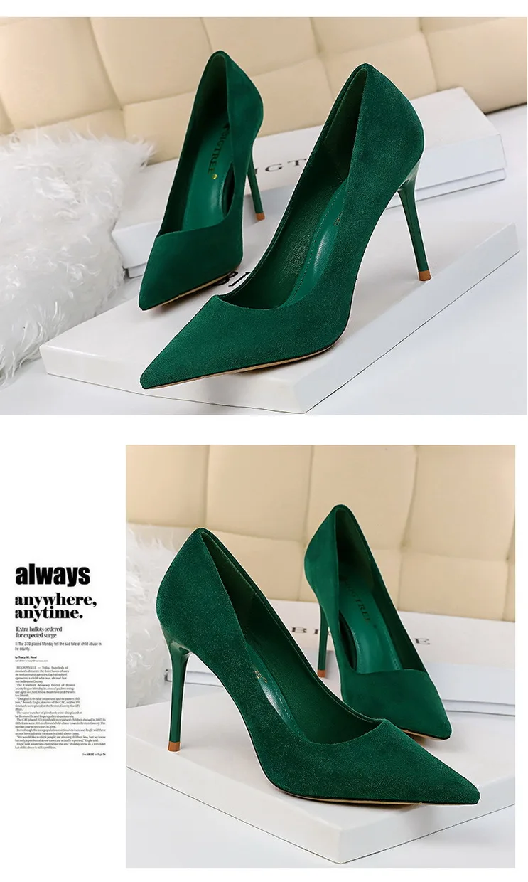 Shoes Suede Woman Pumps New High Heels For Women Office Shoes Fashion Stiletto Heels Women Basic Pump Plus Size 42 43
