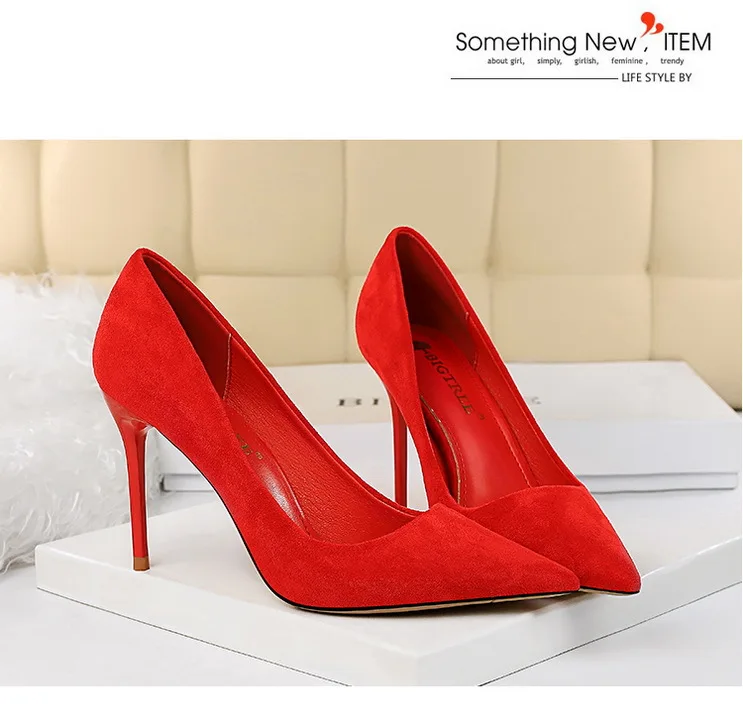 Shoes Suede Woman Pumps New High Heels For Women Office Shoes Fashion Stiletto Heels Women Basic Pump Plus Size 42 43