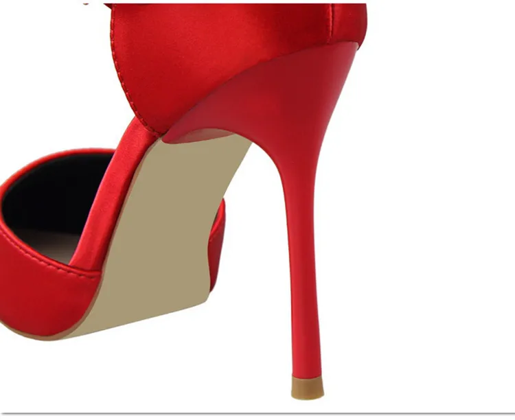 Shoes Bow Woman Pumps Silk High Heels Women Shoes Stiletto Red Wedding Shoes Women Heels Women Sandals 8cm and 10cm