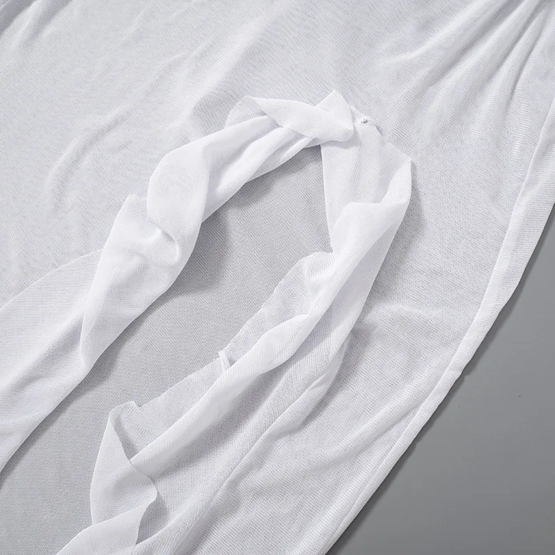 Bodycon Dress See Through Y2k Clothes Sleeveless Vestidos De Mujer Spaghetti Strap White Club Outfits For Women Sexy Streetwear