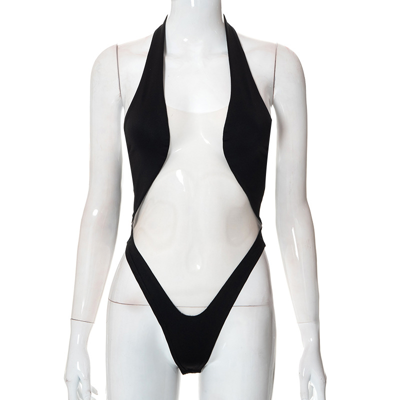 Sheer Sexy Bodysuit Lingerie Sleeveless One-Pieces Body Feminino Neck-Mounted Corset Top Summer Fashion Trends Women Clothing