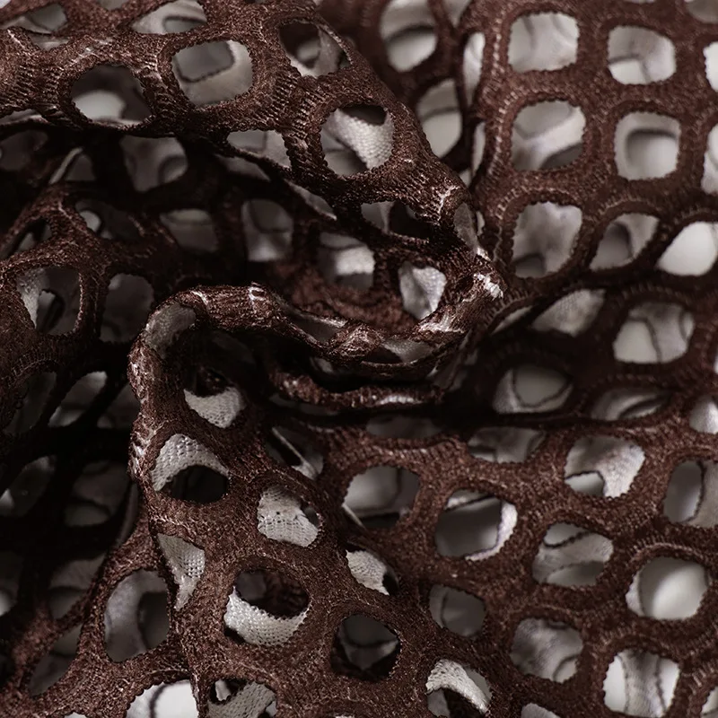 See Through Y2k Top Long Sleeve T Shirts For Women Clothing Mesh Patchwork Roupas Femininas Estilosas Slim Brown Ropa De Mujer